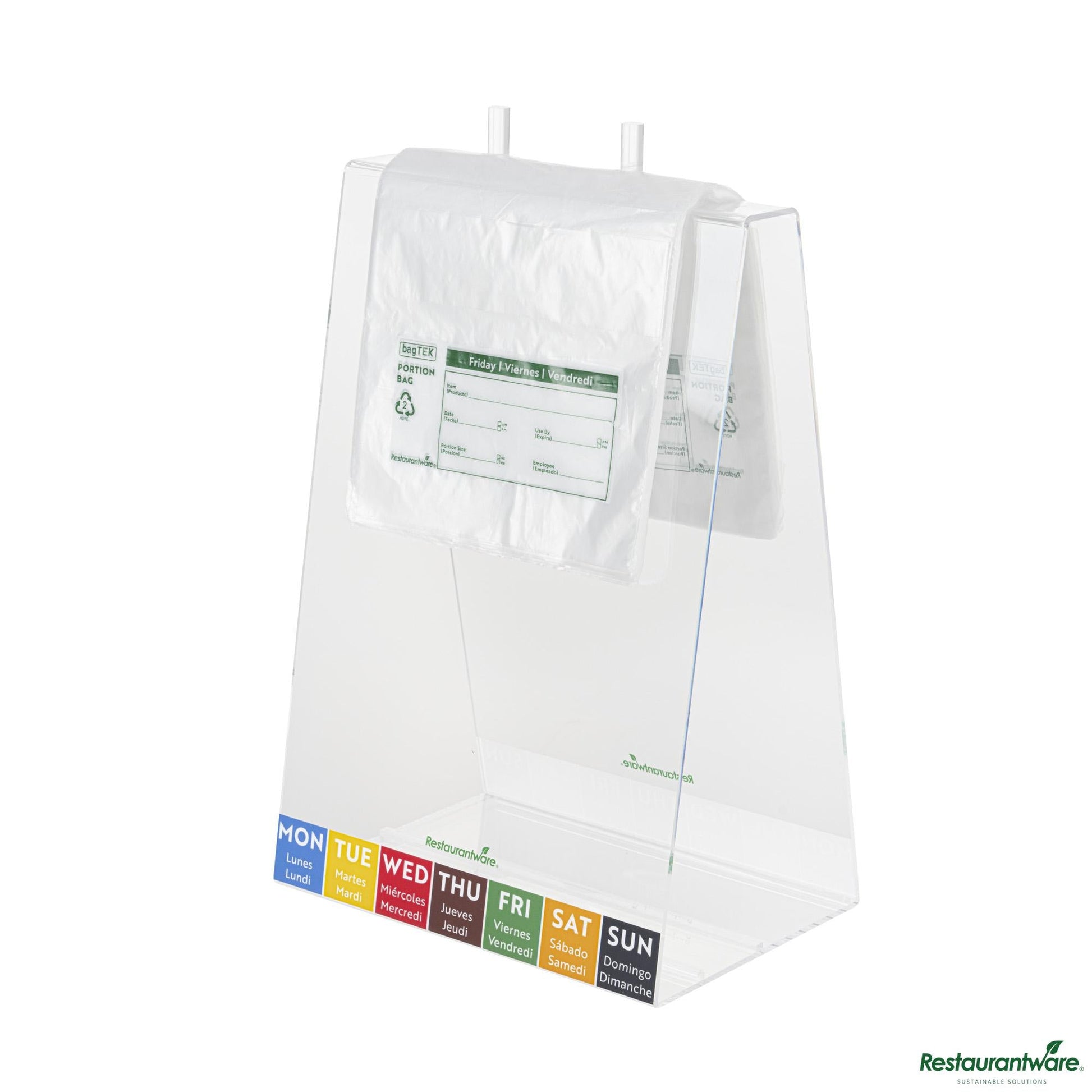 Wholesale Restaurantware Clear and Green Plastic Day of the Week Friday Portion Bag - 6.5"×7"×0.001"- Bulk