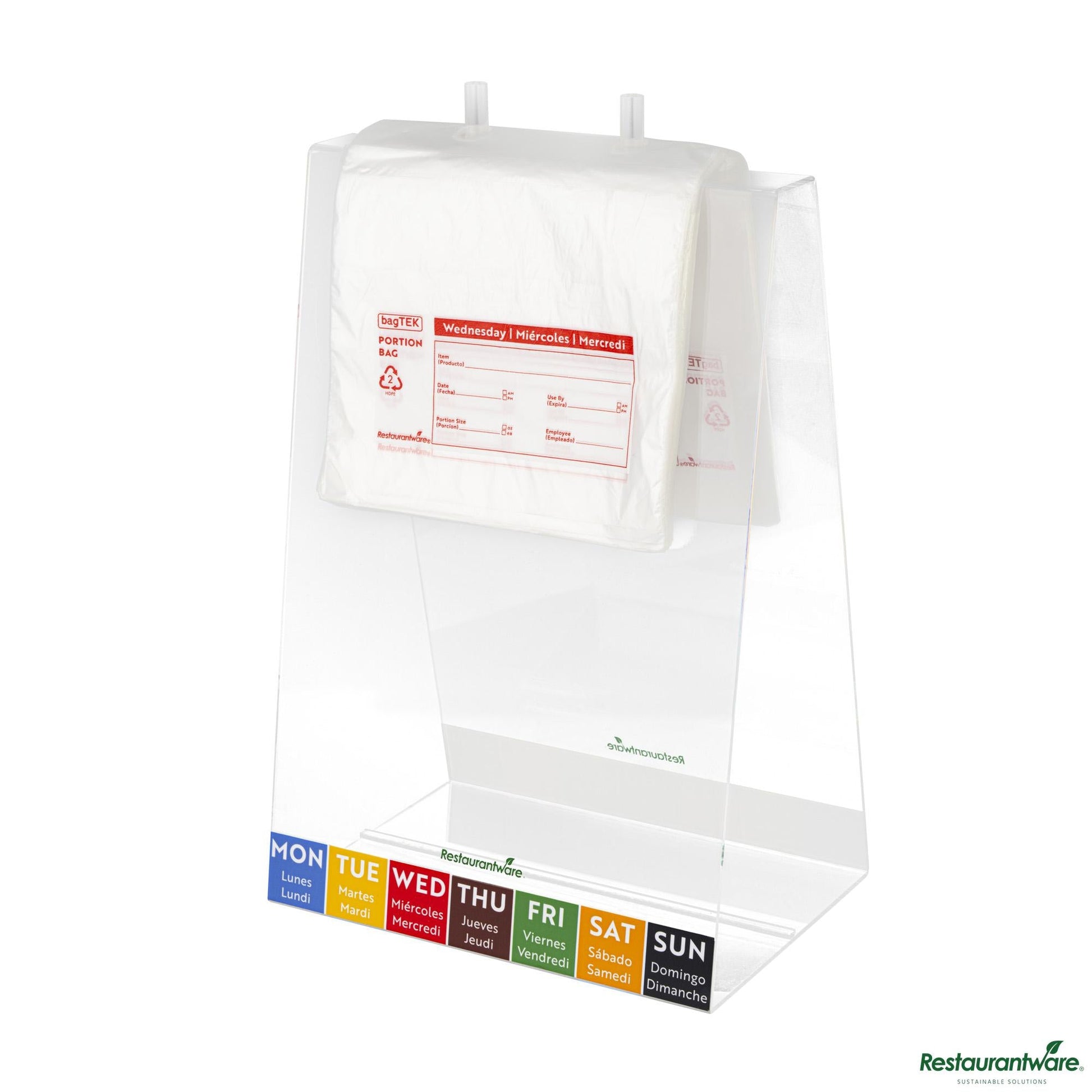 Wholesale Restaurantware Clear and Red Plastic Day of the Week Wednesday Portion Bag - 6.5"×7"×0.001"- Bulk