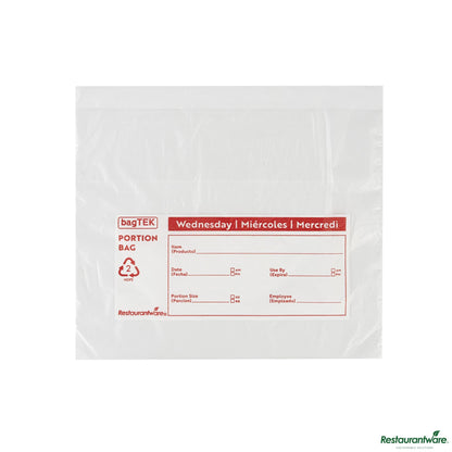 Wholesale Restaurantware Clear and Red Plastic Day of the Week Wednesday Portion Bag - 6.5"×7"×0.001"- Bulk