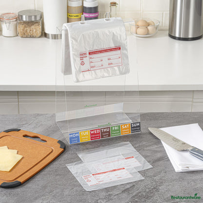 Wholesale Restaurantware Clear and Red Plastic Day of the Week Wednesday Portion Bag - 6.5"×7"×0.001"- Bulk