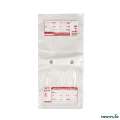Wholesale Restaurantware Clear and Red Plastic Day of the Week Wednesday Portion Bag - 6.5"×7"×0.001"- Bulk