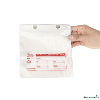 Wholesale Restaurantware Clear and Red Plastic Day of the Week Wednesday Portion Bag - 6.5"×7"×0.001"- Bulk