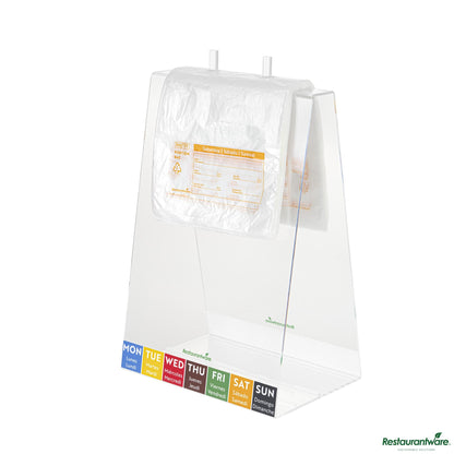 Wholesale Restaurantware Clear and Orange Plastic Day of the Week Saturday Portion Bag - 6.5"×7"×0.001"- Bulk