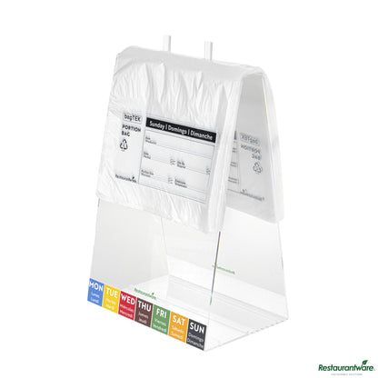 Wholesale Restaurantware Clear and Black Plastic Day of the Week Sunday Portion Bag - 8.5"×8.5"×0.001"- Bulk