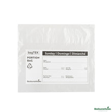 Wholesale Restaurantware Clear and Black Plastic Day of the Week Sunday Portion Bag - 8.5"×8.5"×0.001"- Bulk