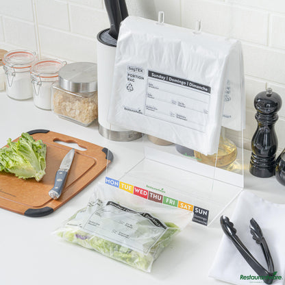 Wholesale Restaurantware Clear and Black Plastic Day of the Week Sunday Portion Bag - 8.5"×8.5"×0.001"- Bulk