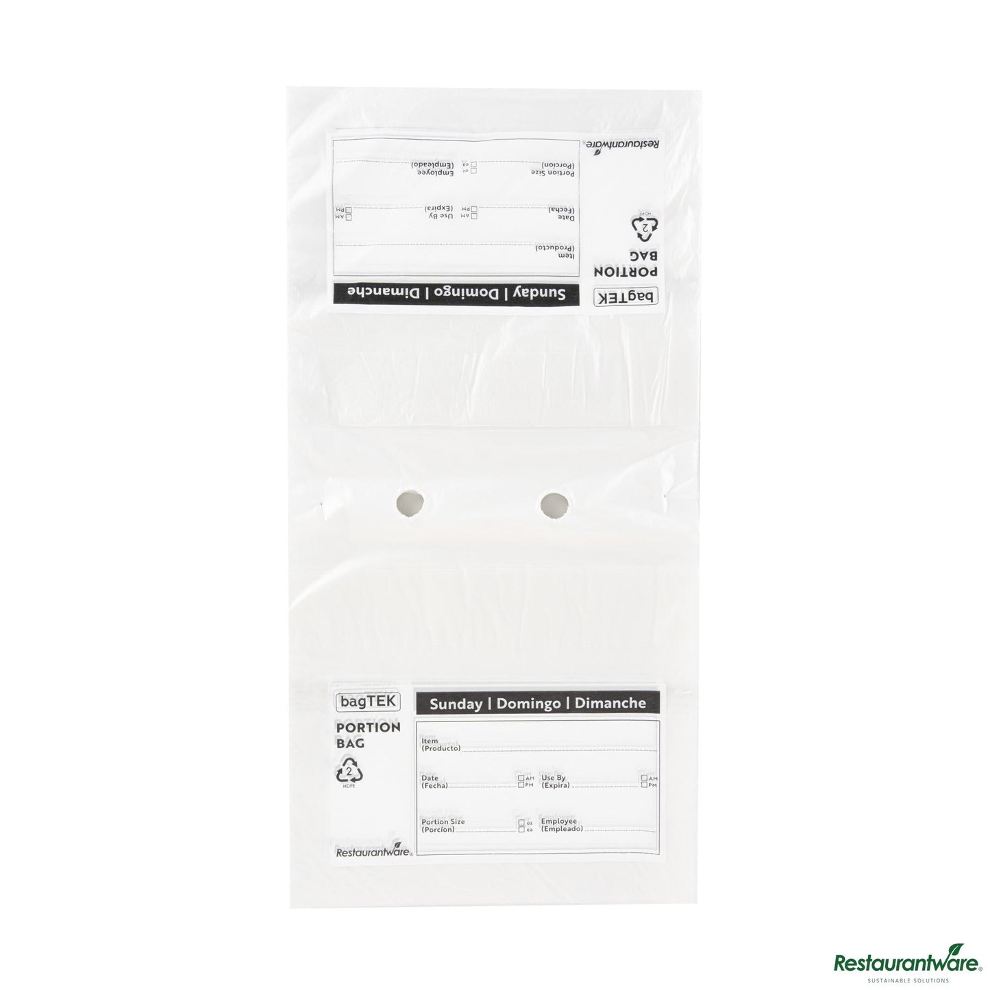 Wholesale Restaurantware Clear and Black Plastic Day of the Week Sunday Portion Bag - 8.5"×8.5"×0.001"- Bulk