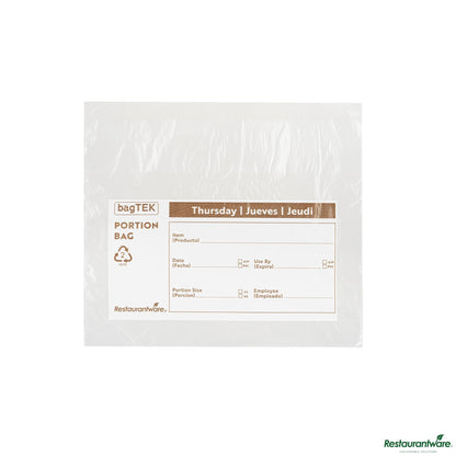 Wholesale Restaurantware Clear and Brown Plastic Day of the Week Thursday Portion Bag - 8.5"×8.5"×0.001"- Bulk