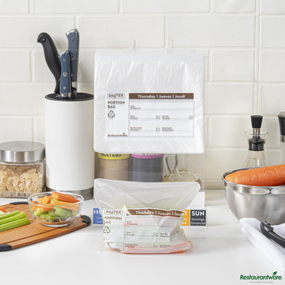 Wholesale Restaurantware Clear and Brown Plastic Day of the Week Thursday Portion Bag - 8.5"×8.5"×0.001"- Bulk