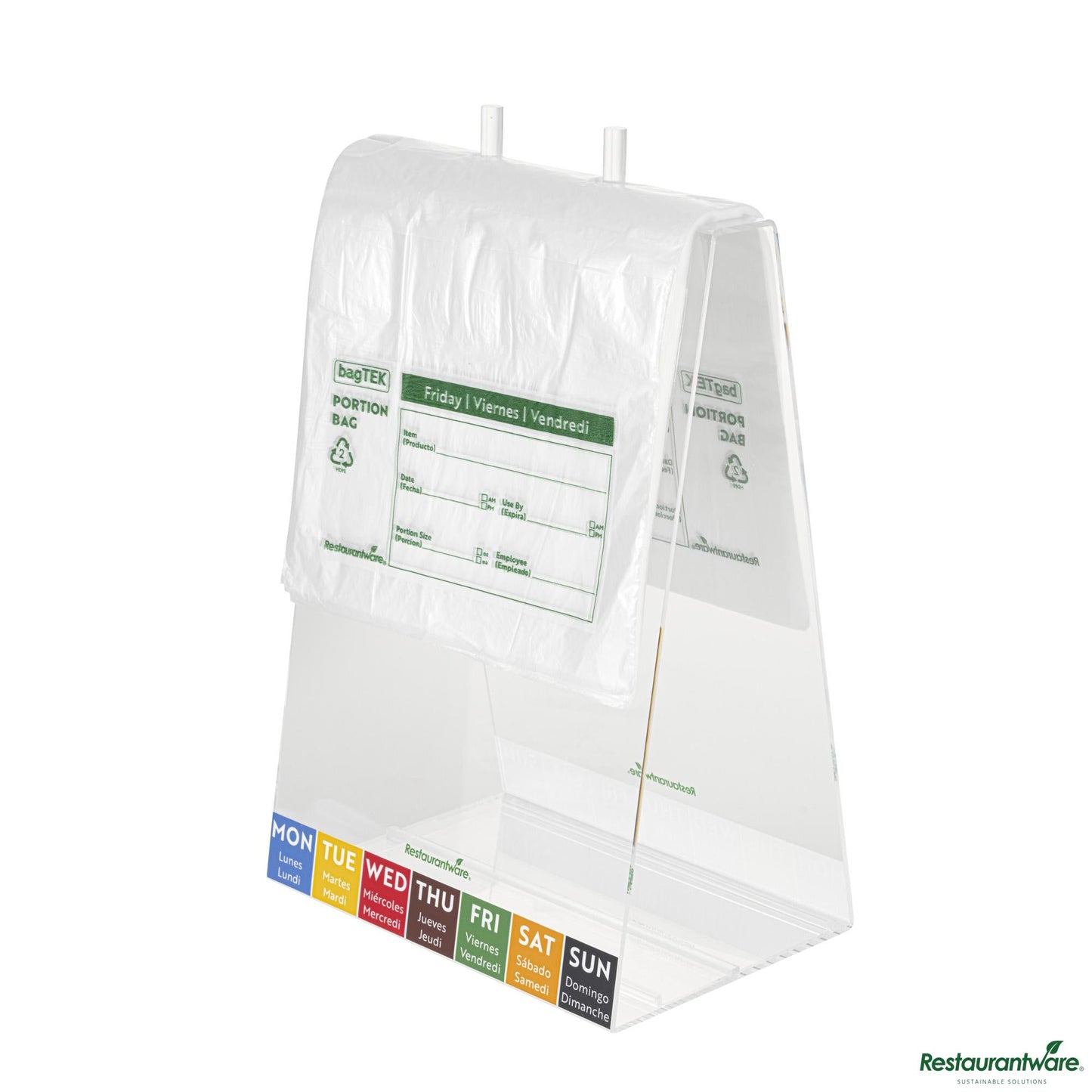 Wholesale Restaurantware Clear and Green Plastic Day of the Week Friday Portion Bag - 8.5"×8.5"×0.001"- Bulk