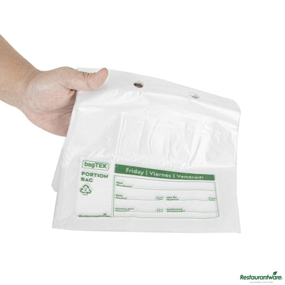 Wholesale Restaurantware Clear and Green Plastic Day of the Week Friday Portion Bag - 8.5"×8.5"×0.001"- Bulk