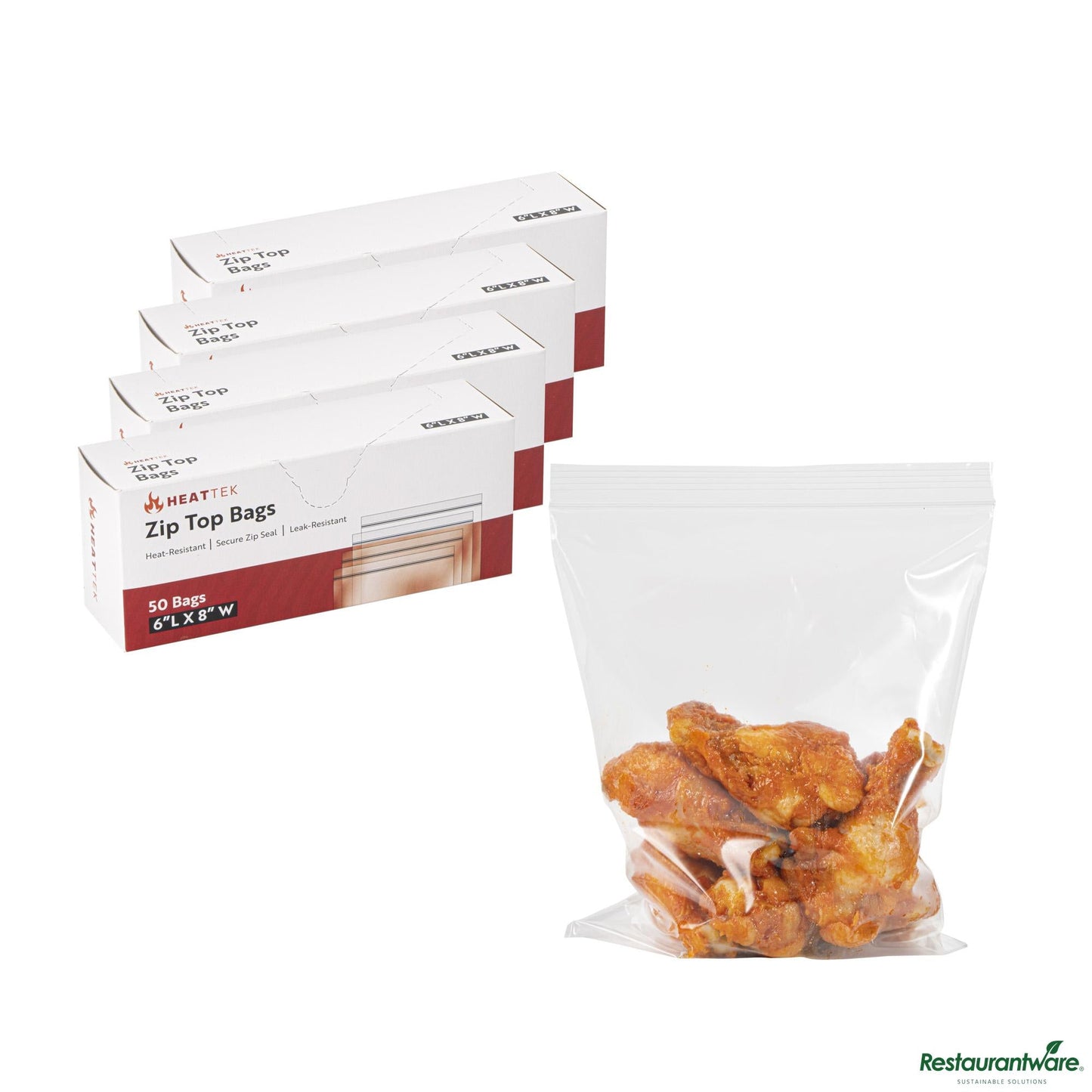 Wholesale Restaurantware 2 Mil Clear Ldpe Zip Top Bag - 6"×8"×0.002"- Bulk