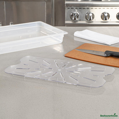 Wholesale Restaurantware Full Size Clear Polycarbonate Drain Tray - 18.3"×10.3"×0.6"- Bulk