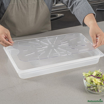 Wholesale Restaurantware Full Size Clear Polycarbonate Drain Tray - 18.3"×10.3"×0.6"- Bulk