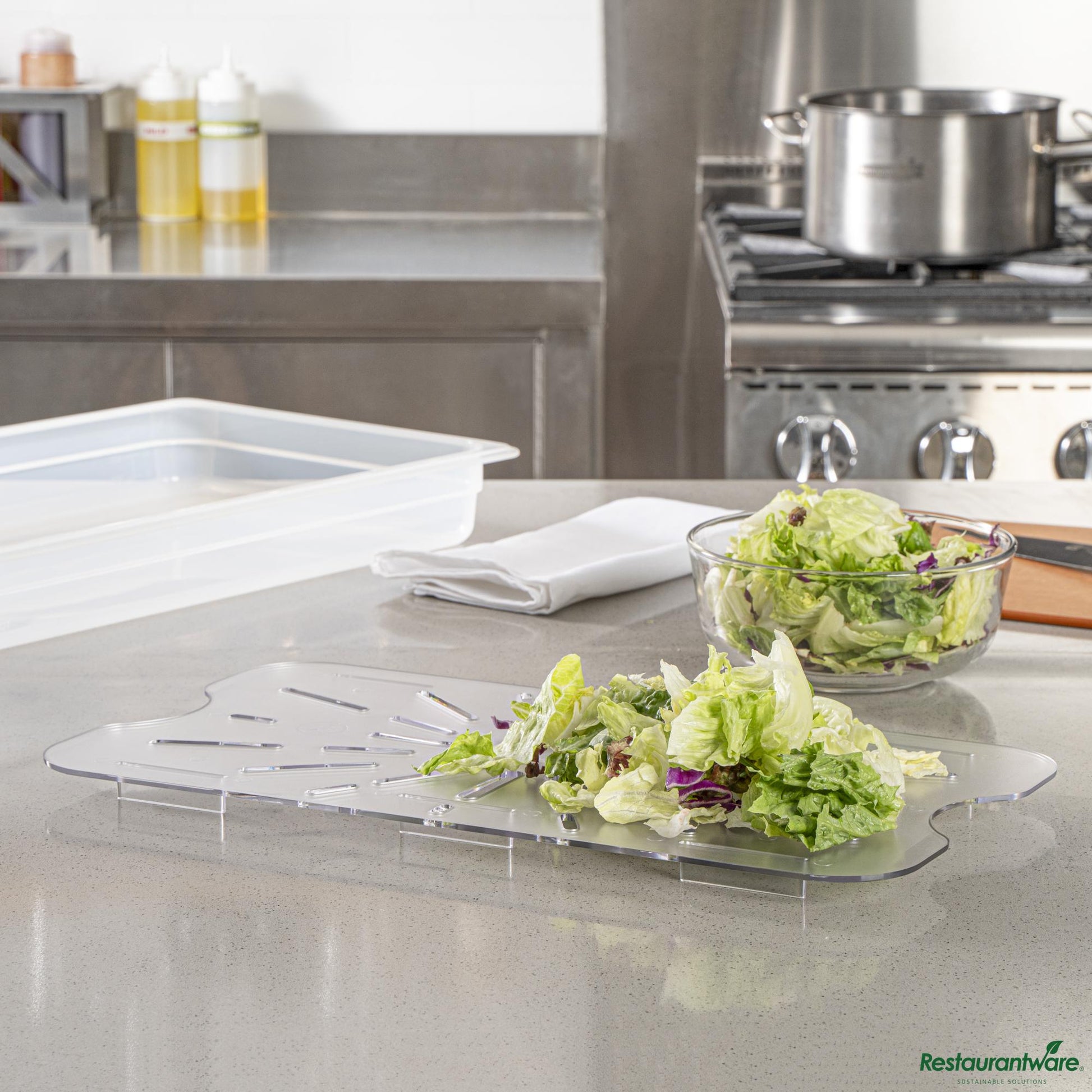 Wholesale Restaurantware Full Size Clear Polycarbonate Drain Tray - 18.3"×10.3"×0.6"- Bulk