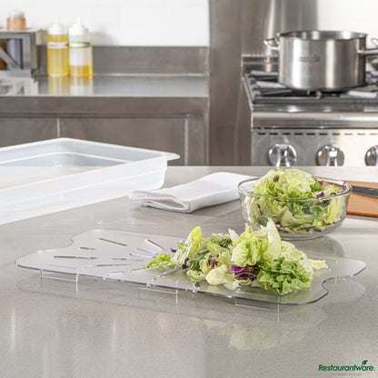 Wholesale Restaurantware Full Size Clear Polycarbonate Drain Tray - 18.3"×10.3"×0.6"- Bulk