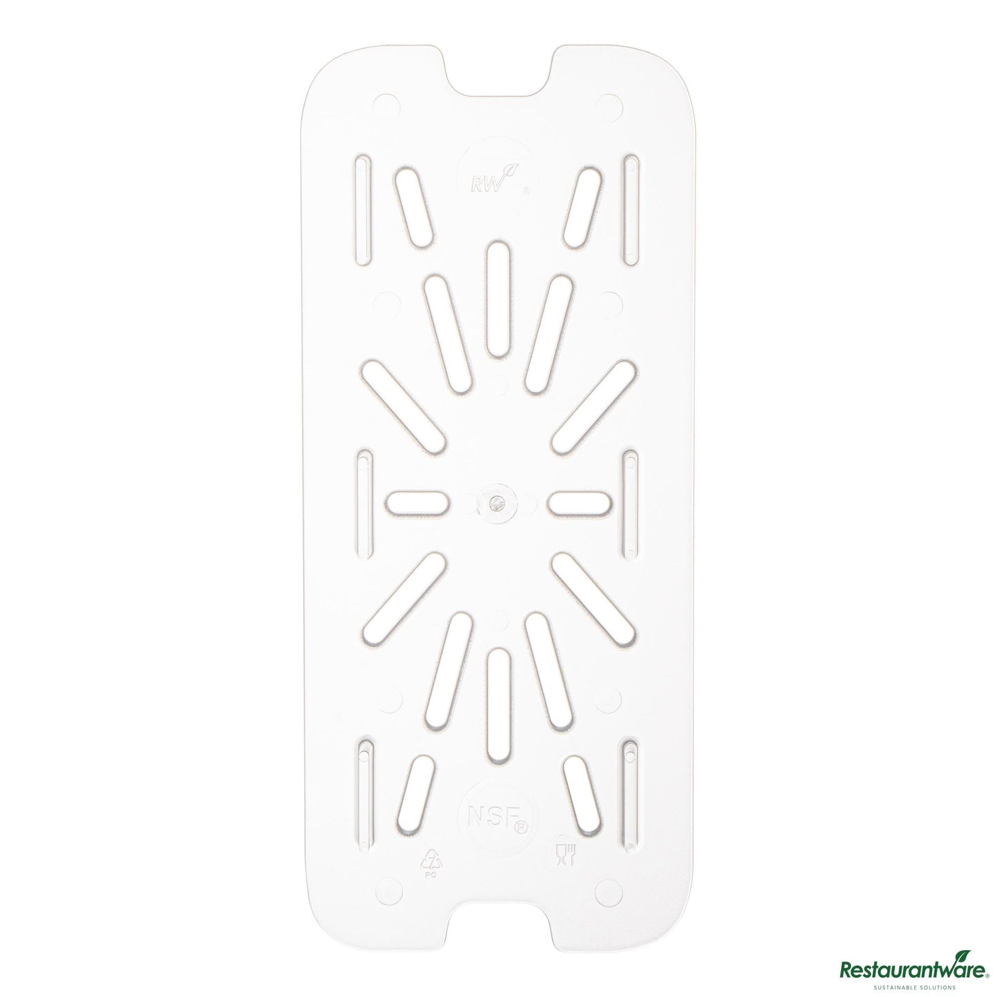 Wholesale Restaurantware 1/3 Size Clear Polycarbonate Drain Tray - 10.3"×4.4"×0.6"- Bulk