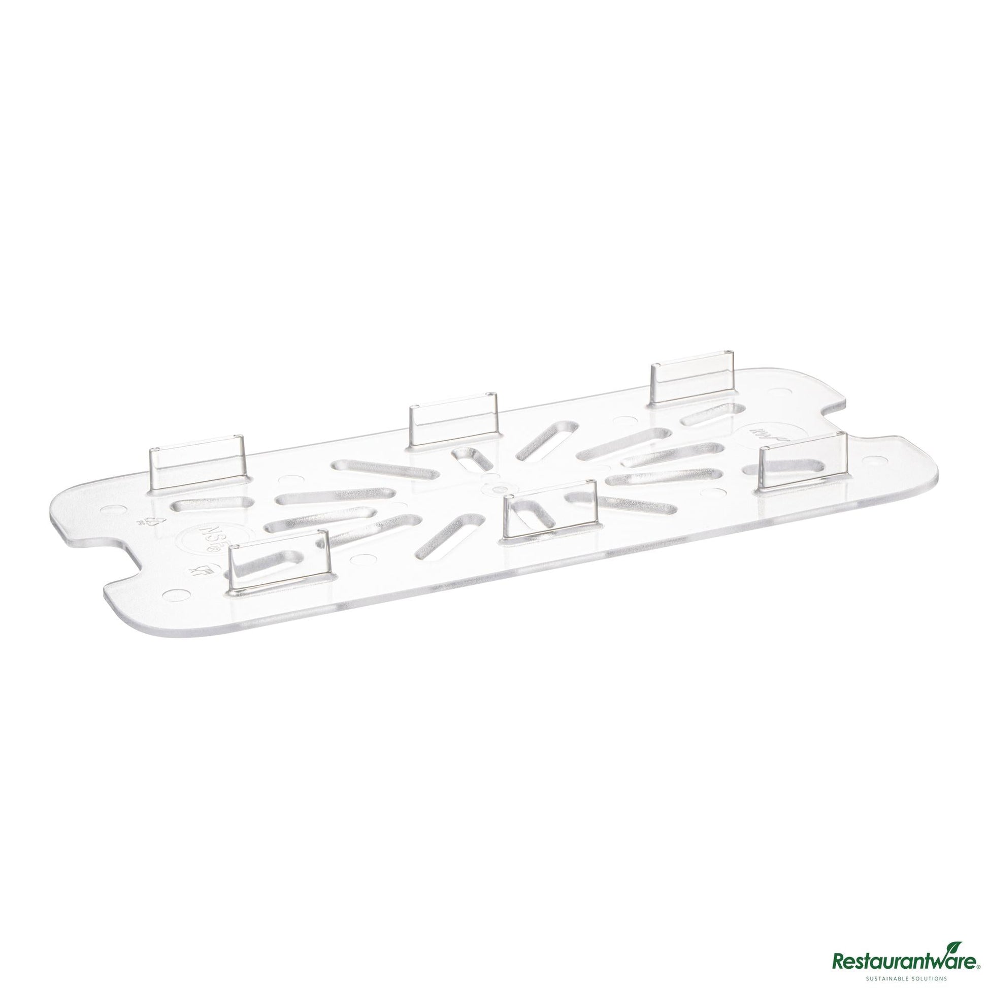 Wholesale Restaurantware 1/3 Size Clear Polycarbonate Drain Tray - 10.3"×4.4"×0.6"- Bulk
