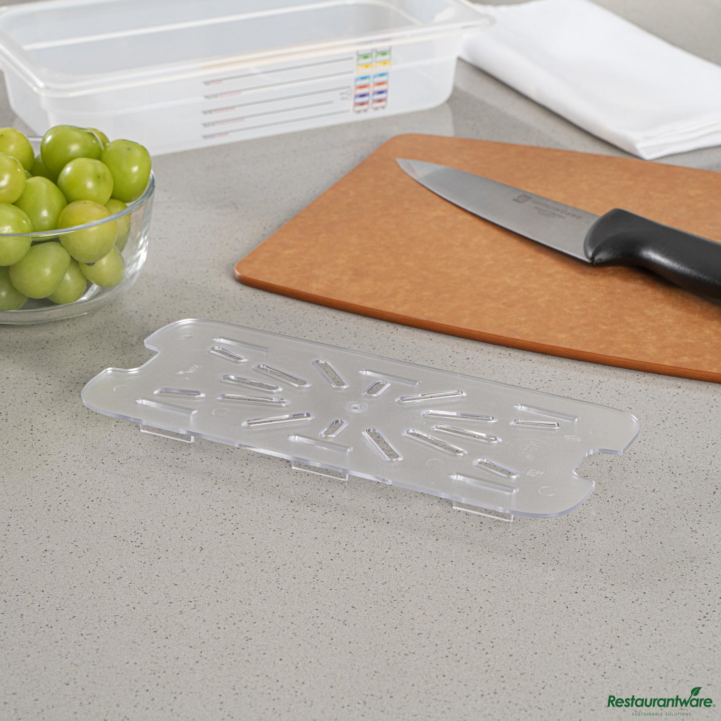Wholesale Restaurantware 1/3 Size Clear Polycarbonate Drain Tray - 10.3"×4.4"×0.6"- Bulk