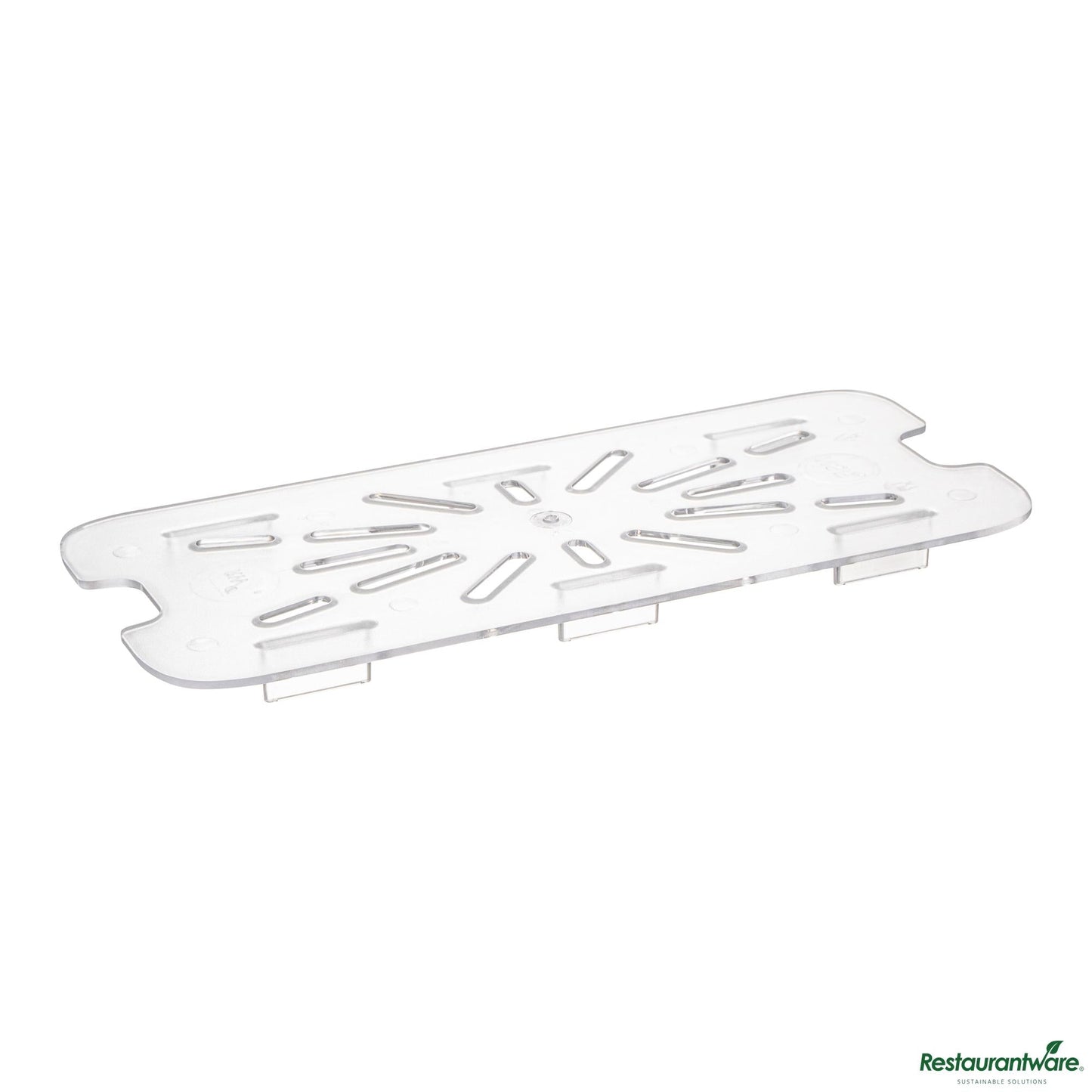 Wholesale Restaurantware 1/3 Size Clear Polycarbonate Drain Tray - 10.3"×4.4"×0.6"- Bulk