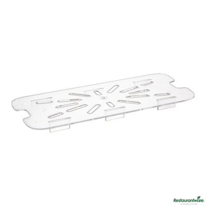 Wholesale Restaurantware 1/3 Size Clear Polycarbonate Drain Tray - 10.3"×4.4"×0.6"- Bulk