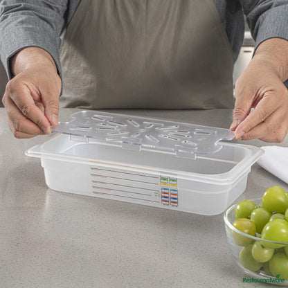 Wholesale Restaurantware 1/3 Size Clear Polycarbonate Drain Tray - 10.3"×4.4"×0.6"- Bulk