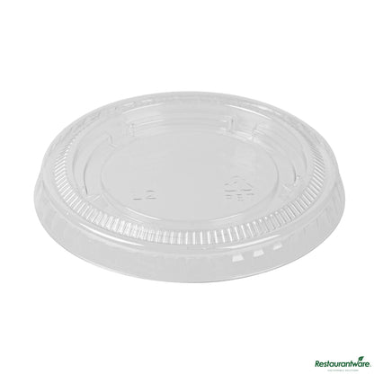 Wholesale Restaurantware Round Clear Pet Plastic Lid - Fits 1 to 4 Oz Portion Cups - 2.6"×2.6"×0.3"- Bulk