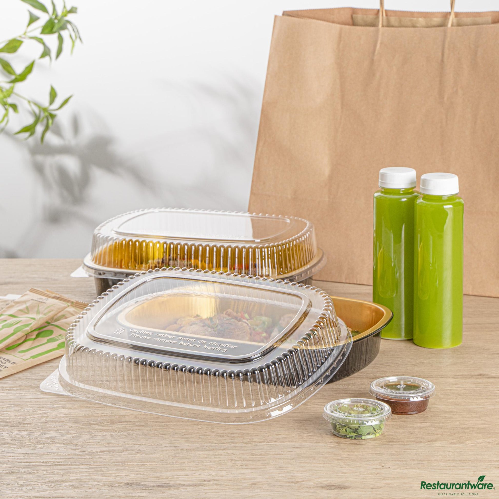Wholesale Restaurantware Clear Plastic Lid - Fits 70 Oz Foil Take Out Pan - 11.5"×9"×2"- Bulk