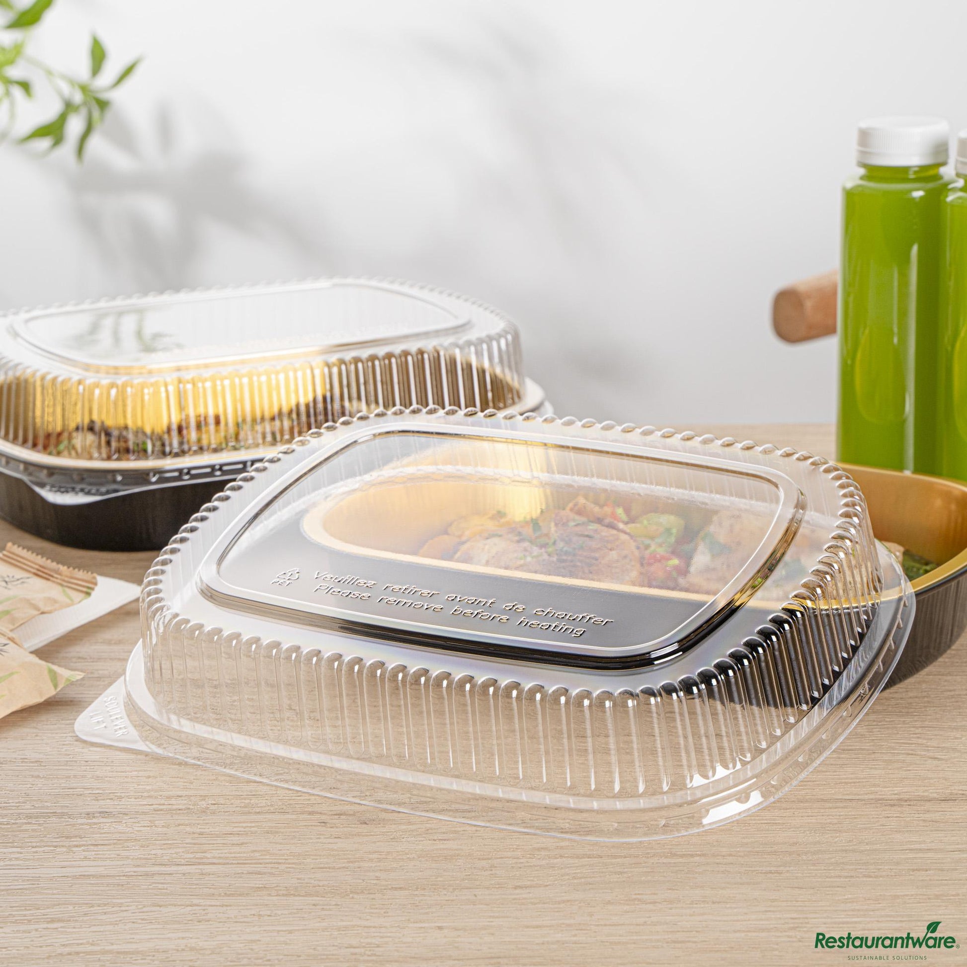 Wholesale Restaurantware Clear Plastic Lid - Fits 70 Oz Foil Take Out Pan - 11.5"×9"×2"- Bulk