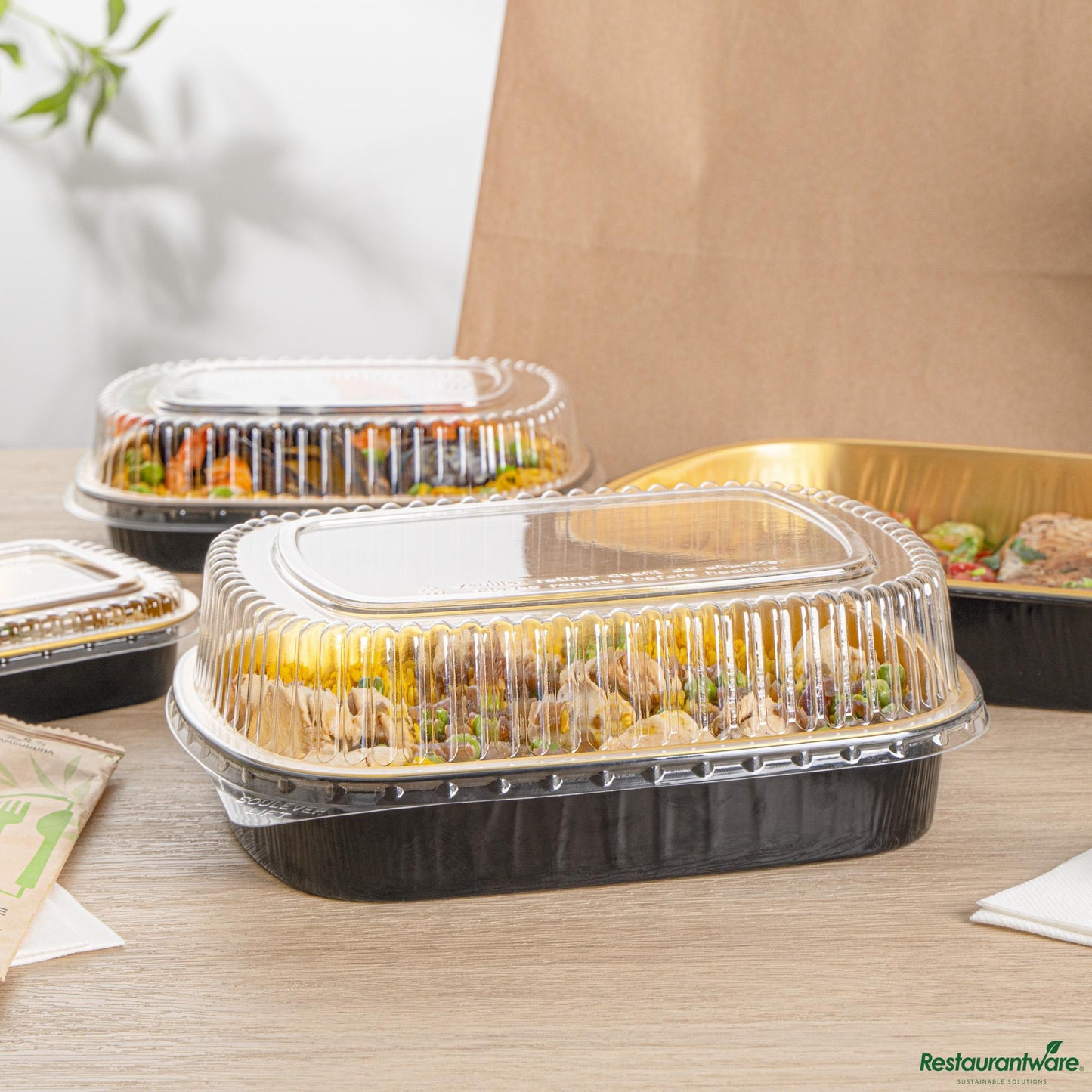Wholesale Restaurantware Clear Plastic Lid - Fits 52 Oz Foil Take Out Pan - 10"×7.8"×2"- Bulk