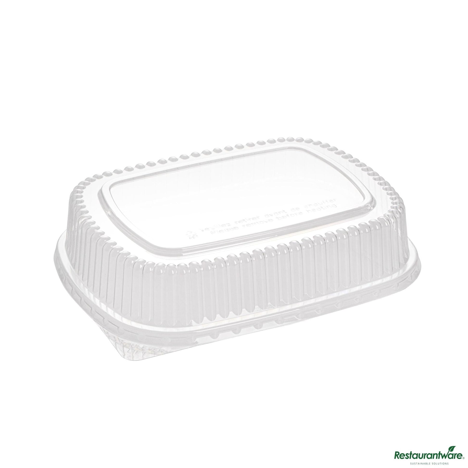 Wholesale Restaurantware Clear Plastic Lid - Fits 52 Oz Foil Take Out Pan - 10"×7.8"×2"- Bulk