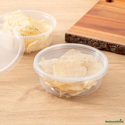 Wholesale Restaurantware 8 Oz Clear Plastic to Go Deli Container - with Lid - 4.5"×4.5"×1.9"- Bulk