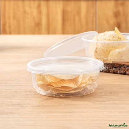 Wholesale Restaurantware 8 Oz Clear Plastic to Go Deli Container - with Lid - 4.5"×4.5"×1.9"- Bulk