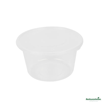 Restaurantware 68 Oz Round Clear Plastic Food Container - with Lid, Microwavable - 7.5"×7.5"×4.3"