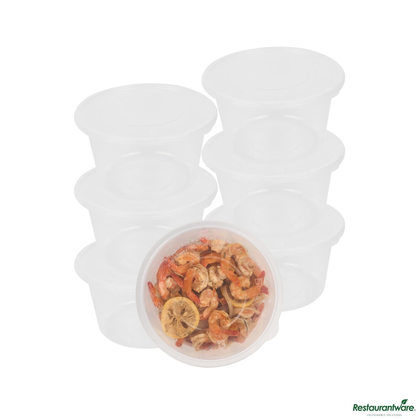 Restaurantware 68 Oz Round Clear Plastic Food Container - with Lid, Microwavable - 7.5"×7.5"×4.3"