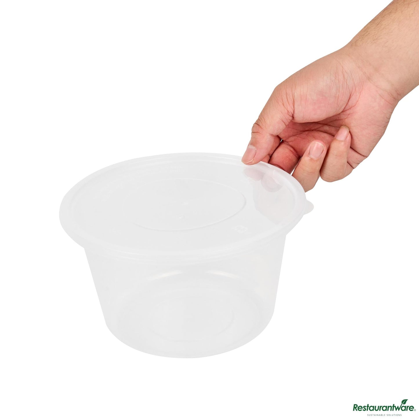Restaurantware 68 Oz Round Clear Plastic Food Container - with Lid, Microwavable - 7.5"×7.5"×4.3"