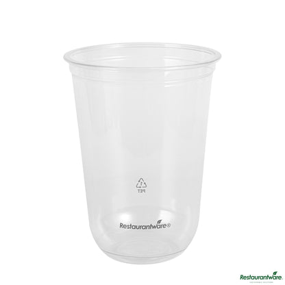 Wholesale Restaurantware 16 Oz U-Shape Clear Pet Plastic Drinking Cup - Rounded Bottom - 3.5"×3.5"×4.7"- Bulk