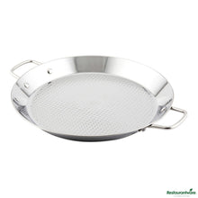 Wholesale Restaurantware Round Stainless Steel Paella Pan - Induction Ready - 13.5" X 10" X 1.4"- Bulk