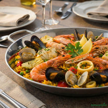 Wholesale Restaurantware Round Stainless Steel Paella Pan - Induction Ready - 13.5" X 10" X 1.4"- Bulk
