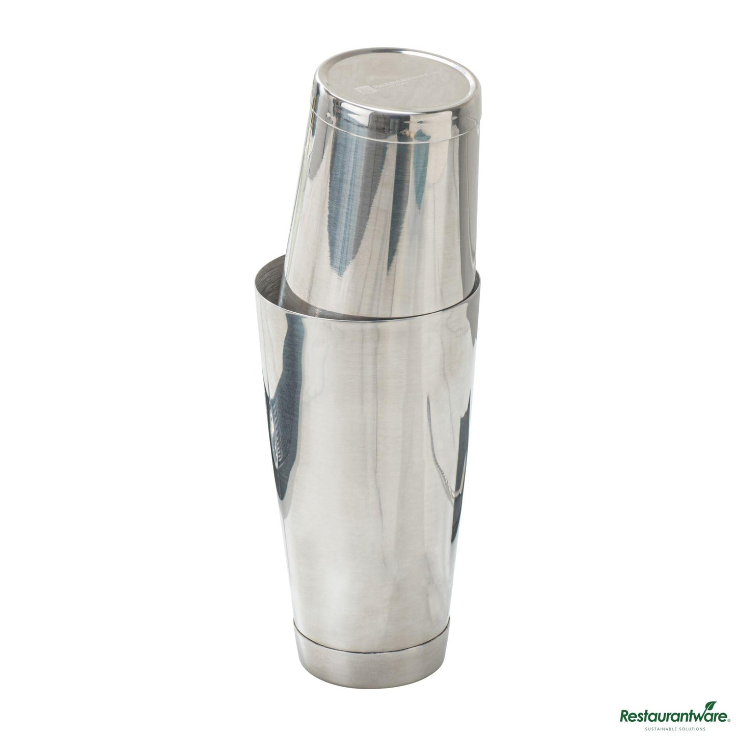 Wholesale Restaurantware Bar Lux 16 Oz Stainless Steel Boston Shaker - Weighted, Mirrored Finish - 3 1/4" X 3 1/4" X 4"- Bulk
