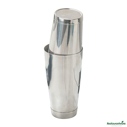 Wholesale Restaurantware Bar Lux 16 Oz Stainless Steel Boston Shaker - Weighted, Mirrored Finish - 3 1/4" X 3 1/4" X 4"- Bulk
