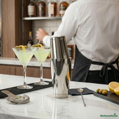 Wholesale Restaurantware Bar Lux 16 Oz Stainless Steel Boston Shaker - Weighted, Mirrored Finish - 3 1/4" X 3 1/4" X 4"- Bulk