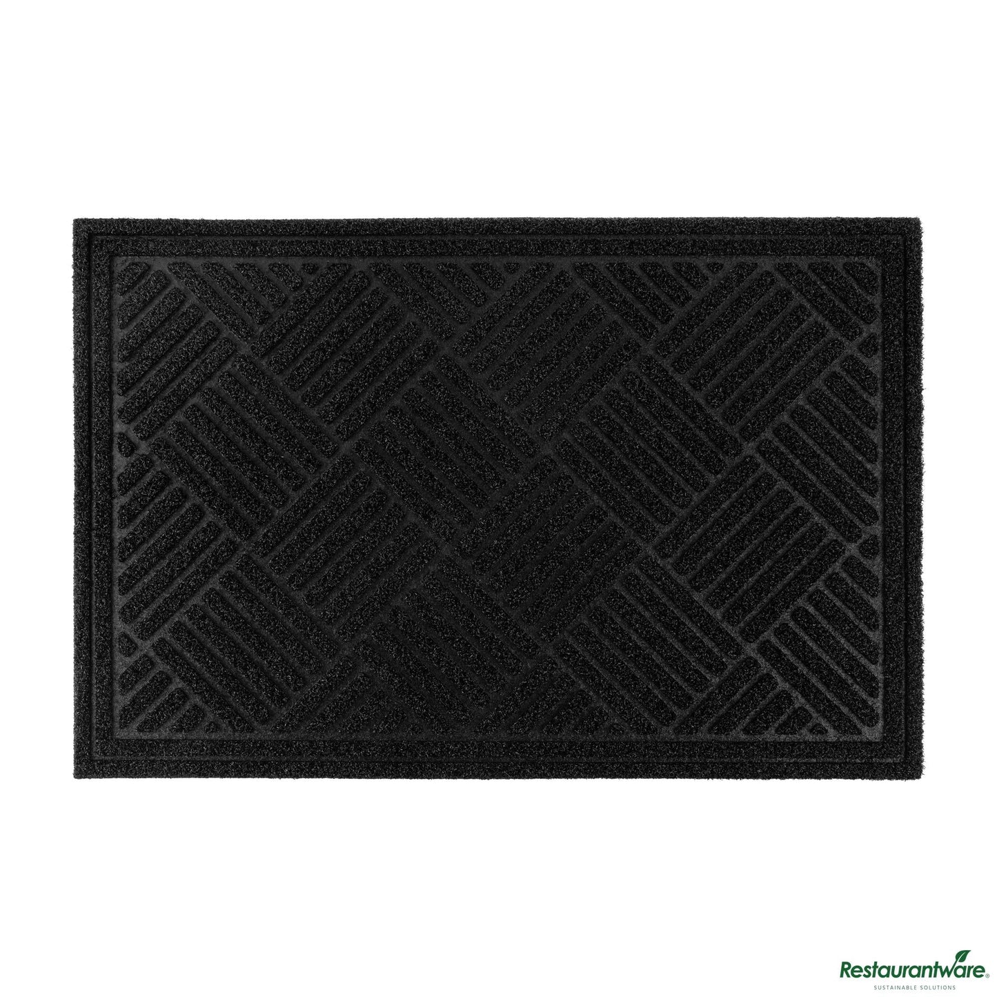 Wholesale Restaurantware Comfy Feet Black Heavy-Duty Outdoor Floor Mat - Diamond - 36" X 24"- Bulk