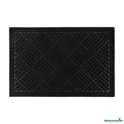 Wholesale Restaurantware Comfy Feet Black Heavy-Duty Outdoor Floor Mat - Diamond - 36" X 24"- Bulk