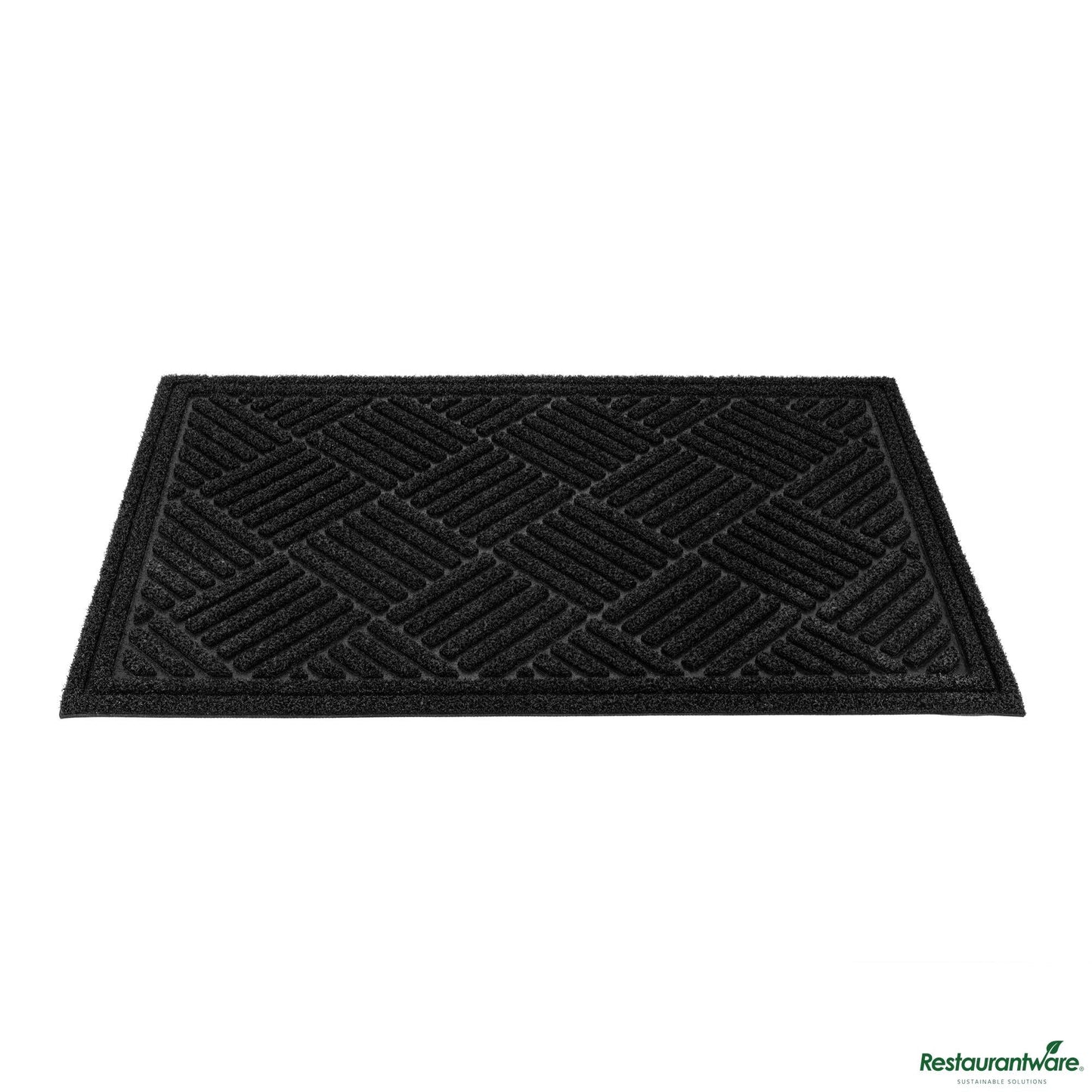 Wholesale Restaurantware Comfy Feet Black Heavy-Duty Outdoor Floor Mat - Diamond - 36" X 24"- Bulk