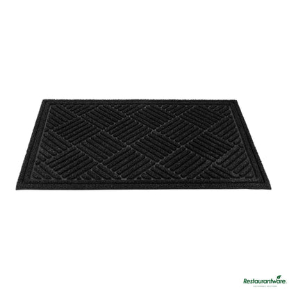 Wholesale Restaurantware Comfy Feet Black Heavy-Duty Outdoor Floor Mat - Diamond - 36" X 24"- Bulk