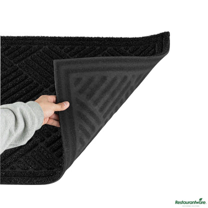 Wholesale Restaurantware Comfy Feet Black Heavy-Duty Outdoor Floor Mat - Diamond - 36" X 24"- Bulk