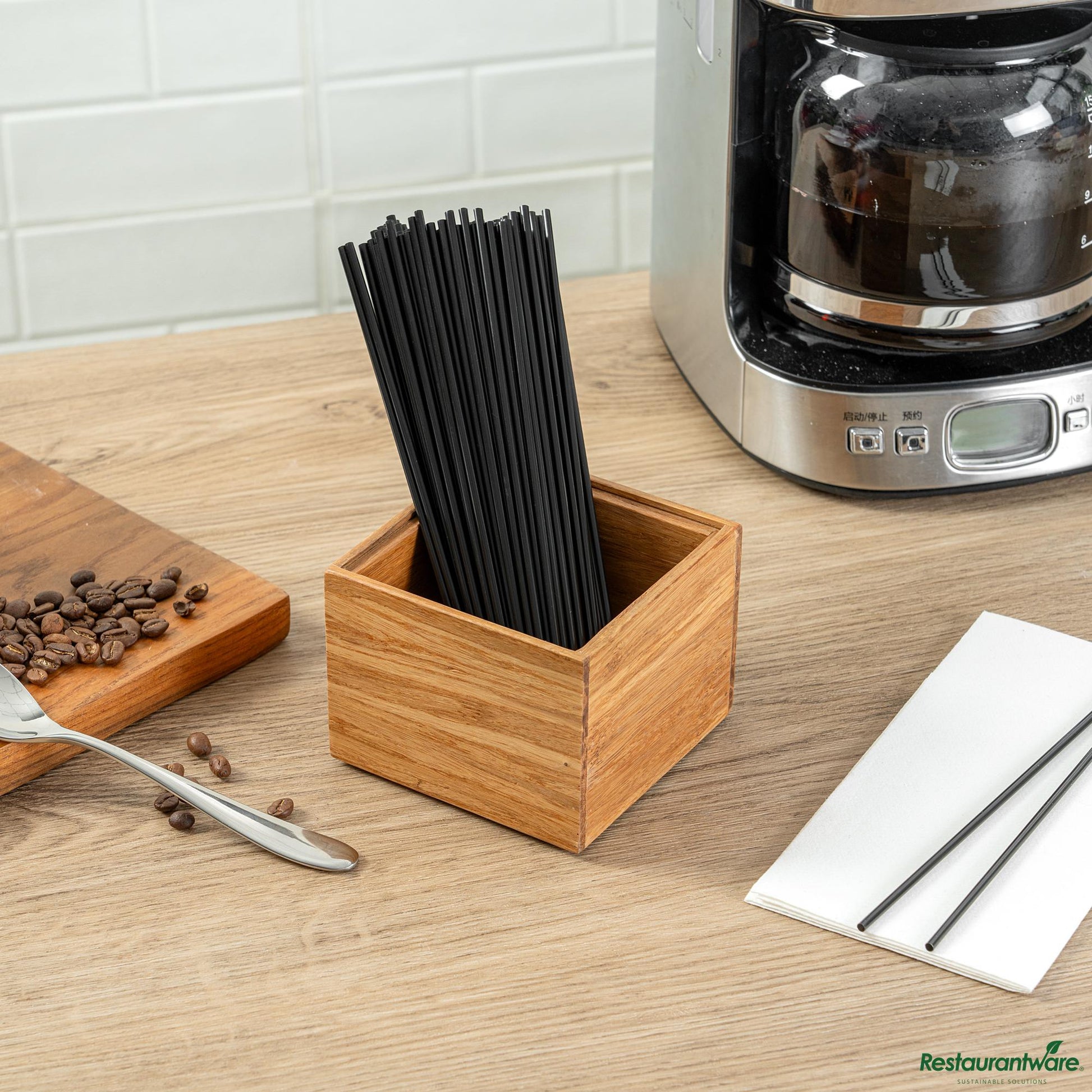 Wholesale Restaurantware Eco Display Natural Bamboo Condiment Rack Box - 4" X 4" X 3 1/4"- Bulk