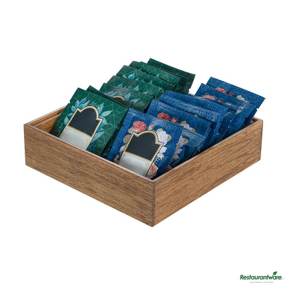 Wholesale Restaurantware Eco Display Natural Bamboo Condiment Rack Box - 7" X 7" X 2"- Bulk