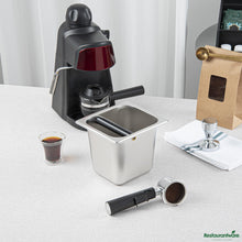 Wholesale Restaurantware Restpresso Stainless Steel Deep Coffee / Espresso Knock Box - 7" X 6 1/2" X 6"- Bulk